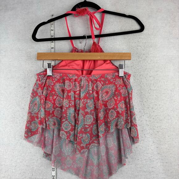 Coco Reef 2 Piece Tankini Top High Waist Bottom Padded 32DD/Small Pink Paisley - Picture 10 of 14